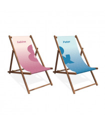 Holz-Liegestuhl Classico       Er & Sie in rosa und blau
